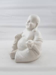 Hovedbilde Happy Buddha Hvit 13cm