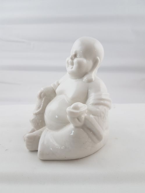 Hovedbilde Happy Buddha Hvit 13cm