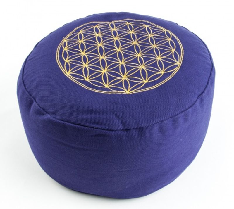 Meditasjonspute Livets Blomst lilla - Flower of Life Meditation