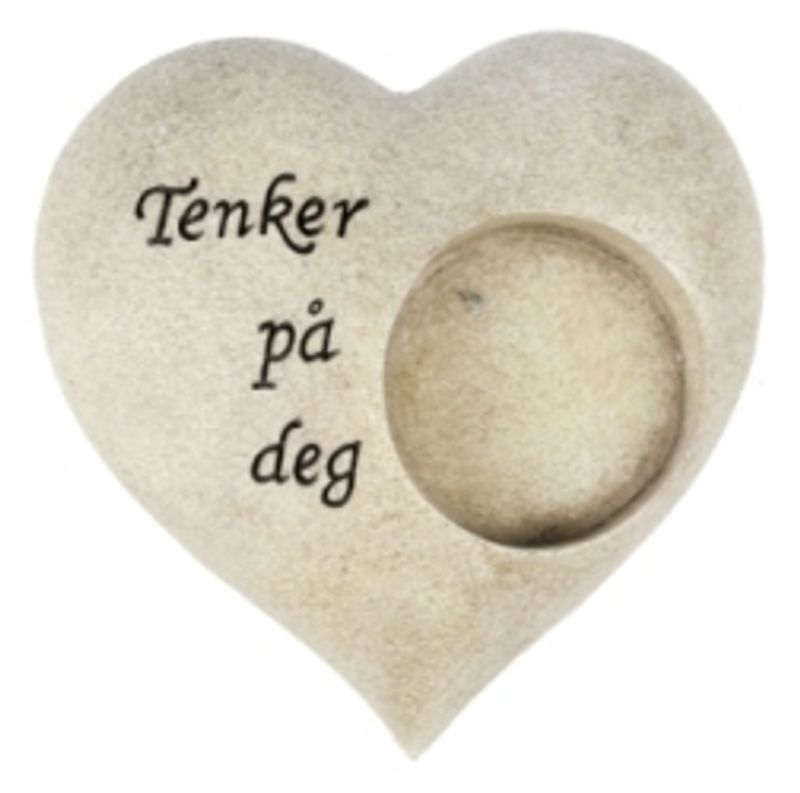 Gravpynt Hjerte polystone Tenker på deg