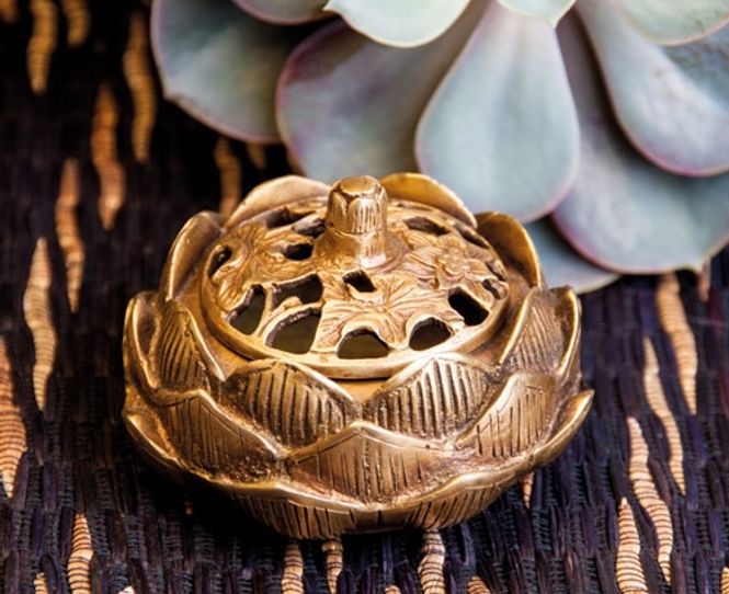 Hovedbilde Lotus Incense Burner, messing ...