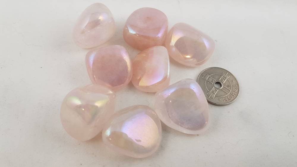 rosenkvarts aura L - angel aura rose quartz