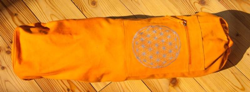Yoga bag with flower of life orange