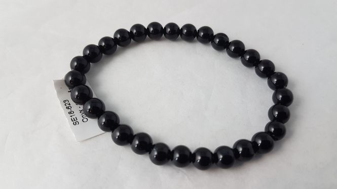 Hovedbilde Armbånd Agat Sort Onyks 6mm ...