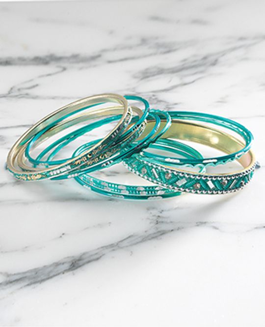 Hovedbilde Armbånd Sett med 11 teal - ...