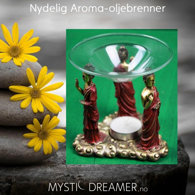 Hovedbilde Aromalampe Buddhafigurer rød ...