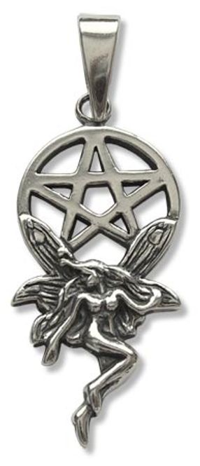 Hovedbilde Alv med pentagram sølv-anheng ...