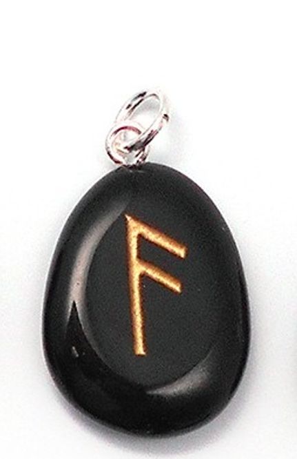 Hovedbilde Runesmykke Obsidian - As