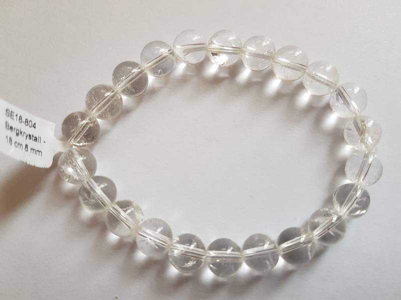 Armbånd Bergkrystall 8mm kulearmbånd - Bracelet