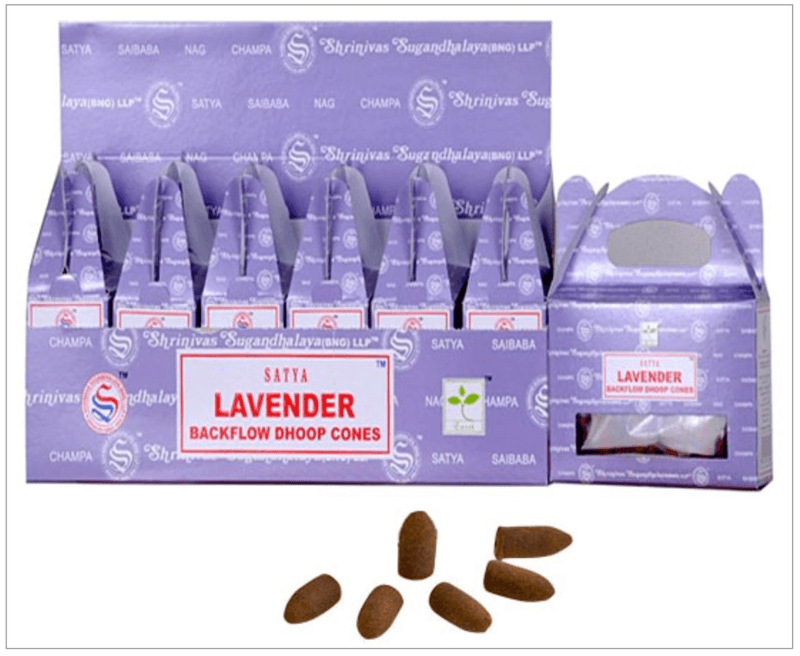 Satya Lavender Backflow Dhoop Cones - Tilbakestrømsrøkelse