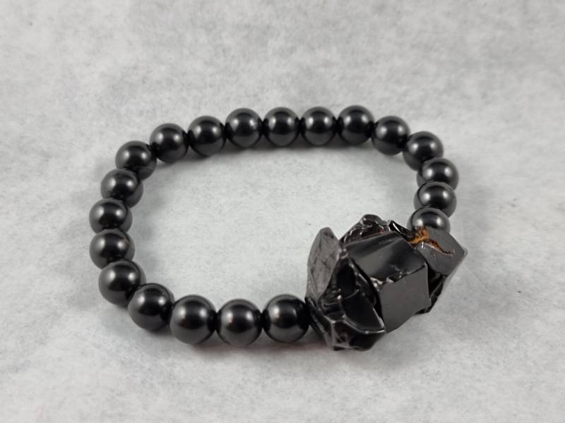 Shungitt armbånd - Shungite bracelet with Elite shungite EMF pro